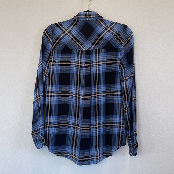 NWT Beach Lunch Lounge Sally Brushed Flannel Blue Shirt Size XS - Picture 7 of 10